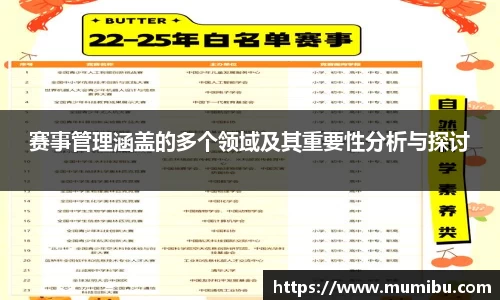 赛事管理涵盖的多个领域及其重要性分析与探讨