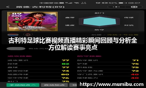 古利特足球比赛视频直播精彩瞬间回顾与分析全方位解读赛事亮点