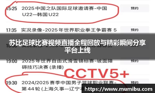 苏比足球比赛视频直播全程回放与精彩瞬间分享平台上线